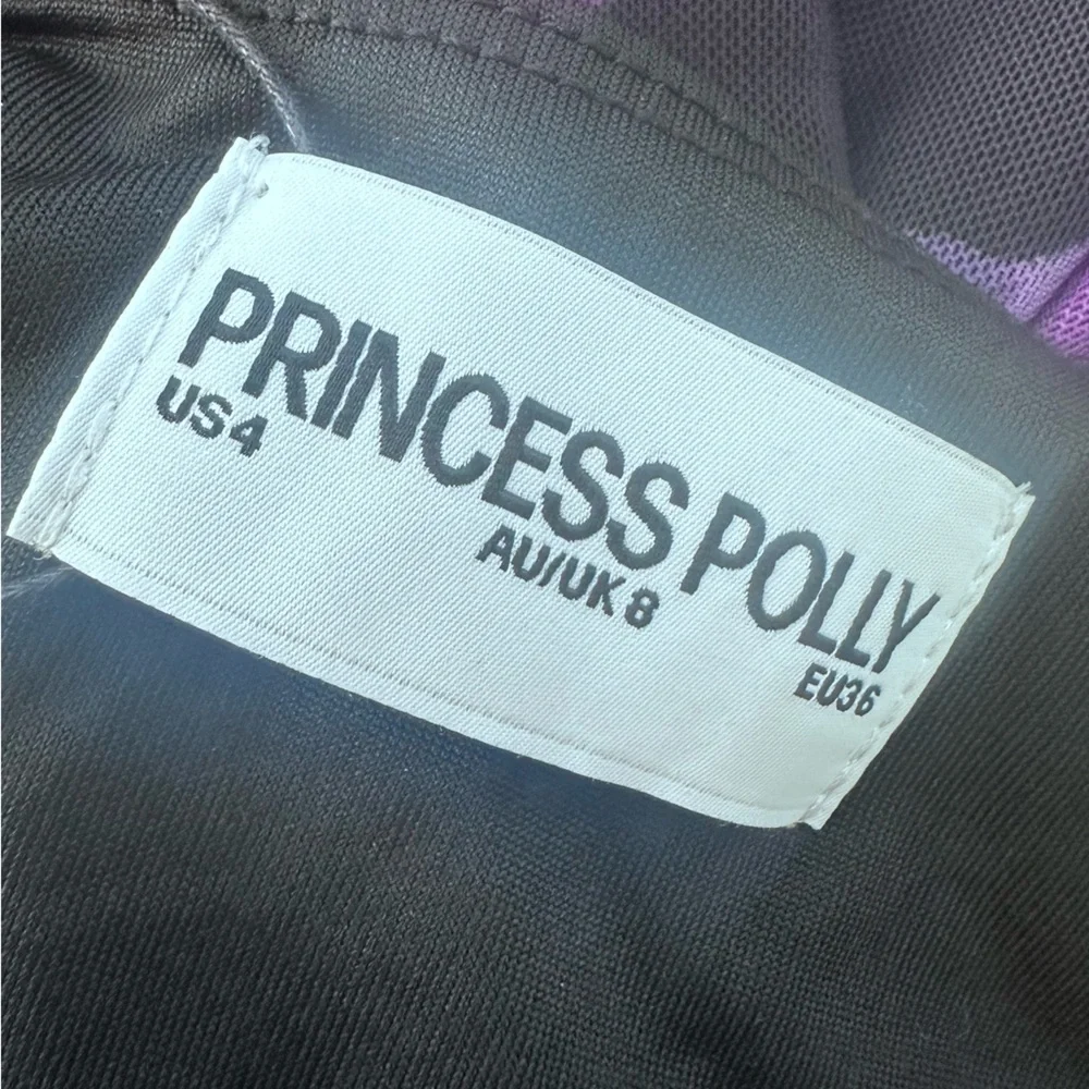 NWT Princess Polly Eviana Maxi Dress Floral Black Pink Purple Wedding - Size 4 - Picture 6 of 7
